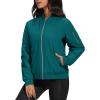 imageMAGCOMSEN Womens Winter Bomber Jacket Casual Basic Zip Up Padded Coats Water Resistant Long Sleeve Outwear with PocketsEmerald Green