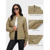 imageMAGCOMSEN Womens Winter Bomber Jacket Casual Basic Zip Up Padded Coats Water Resistant Long Sleeve Outwear with PocketsKhaki