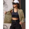 imageMAGCOMSEN Womens Winter Bomber Jacket Casual Basic Zip Up Padded Coats Water Resistant Long Sleeve Outwear with PocketsKhaki