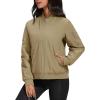 imageMAGCOMSEN Womens Winter Bomber Jacket Casual Basic Zip Up Padded Coats Water Resistant Long Sleeve Outwear with PocketsKhaki