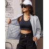 imageMAGCOMSEN Womens Winter Bomber Jacket Casual Basic Zip Up Padded Coats Water Resistant Long Sleeve Outwear with PocketsLight Grey