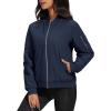 imageMAGCOMSEN Womens Winter Bomber Jacket Casual Basic Zip Up Padded Coats Water Resistant Long Sleeve Outwear with PocketsNavy