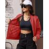 imageMAGCOMSEN Womens Winter Bomber Jacket Casual Basic Zip Up Padded Coats Water Resistant Long Sleeve Outwear with PocketsOrange Red