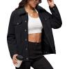 imageMAGCOMSEN Womens Corduroy Jacket Sherpa Fleece Lined Warm Winter Coat Button Down Casual Jacket with PocketsBlack