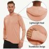 imageMAGCOMSEN Mens Hooded UPF 50 Sun Protection T Shirts Long Sleeve Athletic Fishing Shirts Rash GuardsApricot