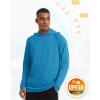 imageMAGCOMSEN Mens Hooded UPF 50 Sun Protection T Shirts Long Sleeve Athletic Fishing Shirts Rash GuardsBlue Green