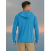 imageMAGCOMSEN Mens Hooded UPF 50 Sun Protection T Shirts Long Sleeve Athletic Fishing Shirts Rash GuardsBlue Green