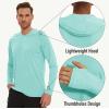 imageMAGCOMSEN Mens Hooded UPF 50 Sun Protection T Shirts Long Sleeve Athletic Fishing Shirts Rash GuardsLake Blue