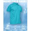 imageMAGCOMSEN Mens Polo Shirt Quick Dry Performance Short Sleeve Tactical Shirts Pique Jersey Golf ShirtIce Blueshort