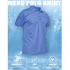 imageMAGCOMSEN Mens Polo Shirt Quick Dry Performance Short Sleeve Tactical Shirts Pique Jersey Golf ShirtLightblueshort