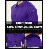 imageMAGCOMSEN Mens Polo Shirt Quick Dry Performance Short Sleeve Tactical Shirts Pique Jersey Golf ShirtPurpleshort