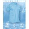 imageMAGCOMSEN Mens Polo Shirt Quick Dry Performance Short Sleeve Tactical Shirts Pique Jersey Golf ShirtSky Blue