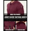 imageMAGCOMSEN Mens Polo Shirt Quick Dry Performance Short Sleeve Tactical Shirts Pique Jersey Golf ShirtWine Redshort