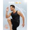imageMAGCOMSEN Mens UPF 50 Tank Top Quick Dry Summer Workout Muscle Sleeveless Shirts for Swim Beach BodybuildingBlack