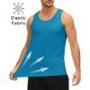 imageMAGCOMSEN Mens UPF 50 Tank Top Quick Dry Summer Workout Muscle Sleeveless Shirts for Swim Beach BodybuildingBlue Green