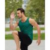 imageMAGCOMSEN Mens UPF 50 Tank Top Quick Dry Summer Workout Muscle Sleeveless Shirts for Swim Beach BodybuildingEmerald Green