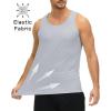 imageMAGCOMSEN Mens UPF 50 Tank Top Quick Dry Summer Workout Muscle Sleeveless Shirts for Swim Beach BodybuildingLight Grey