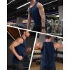 imageMAGCOMSEN Mens UPF 50 Tank Top Quick Dry Summer Workout Muscle Sleeveless Shirts for Swim Beach BodybuildingNavy