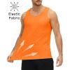 imageMAGCOMSEN Mens UPF 50 Tank Top Quick Dry Summer Workout Muscle Sleeveless Shirts for Swim Beach BodybuildingOrange