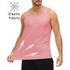 imageMAGCOMSEN Mens UPF 50 Tank Top Quick Dry Summer Workout Muscle Sleeveless Shirts for Swim Beach BodybuildingPink