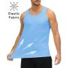 imageMAGCOMSEN Mens UPF 50 Tank Top Quick Dry Summer Workout Muscle Sleeveless Shirts for Swim Beach BodybuildingWaterfall Blue