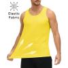 imageMAGCOMSEN Mens UPF 50 Tank Top Quick Dry Summer Workout Muscle Sleeveless Shirts for Swim Beach BodybuildingYellow