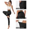 imageMAGCOMSEN Womens High Waisted Workout Leggings with Pockets Tummy Control 78 Yoga Pants Stretch Gym Athletic LeggingsBlack