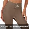 imageMAGCOMSEN Womens High Waisted Workout Leggings with Pockets Tummy Control 78 Yoga Pants Stretch Gym Athletic LeggingsDark Brown