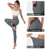 imageMAGCOMSEN Womens High Waisted Workout Leggings with Pockets Tummy Control 78 Yoga Pants Stretch Gym Athletic LeggingsDark Gray