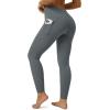 imageMAGCOMSEN Womens High Waisted Workout Leggings with Pockets Tummy Control 78 Yoga Pants Stretch Gym Athletic LeggingsDark Gray