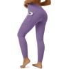 imageMAGCOMSEN Womens High Waisted Workout Leggings with Pockets Tummy Control 78 Yoga Pants Stretch Gym Athletic LeggingsDark Purple
