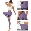 imageMAGCOMSEN Womens High Waisted Workout Leggings with Pockets Tummy Control 78 Yoga Pants Stretch Gym Athletic LeggingsDark Purple
