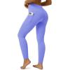 imageMAGCOMSEN Womens High Waisted Workout Leggings with Pockets Tummy Control 78 Yoga Pants Stretch Gym Athletic LeggingsDark Purple Blue