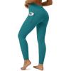 imageMAGCOMSEN Womens High Waisted Workout Leggings with Pockets Tummy Control 78 Yoga Pants Stretch Gym Athletic LeggingsEmerald Green