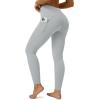 imageMAGCOMSEN Womens High Waisted Workout Leggings with Pockets Tummy Control 78 Yoga Pants Stretch Gym Athletic LeggingsLight Gray