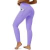 imageMAGCOMSEN Womens High Waisted Workout Leggings with Pockets Tummy Control 78 Yoga Pants Stretch Gym Athletic LeggingsLight Purple