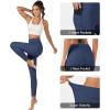 imageMAGCOMSEN Womens High Waisted Workout Leggings with Pockets Tummy Control 78 Yoga Pants Stretch Gym Athletic LeggingsNavy Blue