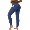 imageMAGCOMSEN Womens High Waisted Workout Leggings with Pockets Tummy Control 78 Yoga Pants Stretch Gym Athletic LeggingsNavy Blue