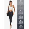 imageMAGCOMSEN Womens V Leggings with 3 Pockets Tummy Control Yoga Pants Hight Waisted Gym Workout Leggings for Spring AutumnBlack