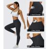 imageMAGCOMSEN Womens V Leggings with 3 Pockets Tummy Control Yoga Pants Hight Waisted Gym Workout Leggings for Spring AutumnBlack