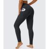 imageMAGCOMSEN Womens V Leggings with 3 Pockets Tummy Control Yoga Pants Hight Waisted Gym Workout Leggings for Spring AutumnBlack
