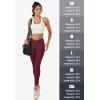 imageMAGCOMSEN Womens V Leggings with 3 Pockets Tummy Control Yoga Pants Hight Waisted Gym Workout Leggings for Spring AutumnBurgundy