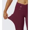imageMAGCOMSEN Womens V Leggings with 3 Pockets Tummy Control Yoga Pants Hight Waisted Gym Workout Leggings for Spring AutumnBurgundy