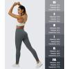imageMAGCOMSEN Womens V Leggings with 3 Pockets Tummy Control Yoga Pants Hight Waisted Gym Workout Leggings for Spring AutumnDark Gray