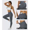 imageMAGCOMSEN Womens V Leggings with 3 Pockets Tummy Control Yoga Pants Hight Waisted Gym Workout Leggings for Spring AutumnDark Gray