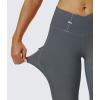 imageMAGCOMSEN Womens V Leggings with 3 Pockets Tummy Control Yoga Pants Hight Waisted Gym Workout Leggings for Spring AutumnDark Gray