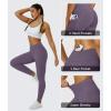 imageMAGCOMSEN Womens V Leggings with 3 Pockets Tummy Control Yoga Pants Hight Waisted Gym Workout Leggings for Spring AutumnDark Purple
