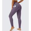 imageMAGCOMSEN Womens V Leggings with 3 Pockets Tummy Control Yoga Pants Hight Waisted Gym Workout Leggings for Spring AutumnDark Purple
