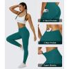imageMAGCOMSEN Womens V Leggings with 3 Pockets Tummy Control Yoga Pants Hight Waisted Gym Workout Leggings for Spring AutumnEmerald Green