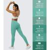 imageMAGCOMSEN Womens V Leggings with 3 Pockets Tummy Control Yoga Pants Hight Waisted Gym Workout Leggings for Spring AutumnGray Green